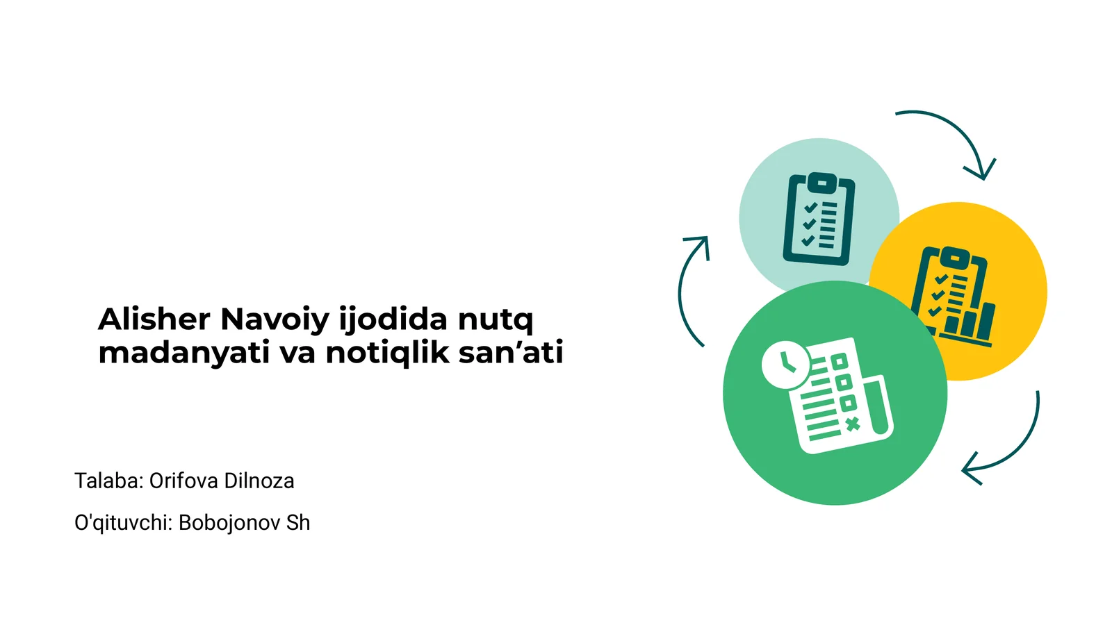 Alisher Navoiy ijodida nutq madanyati va notiqlik sanʼati