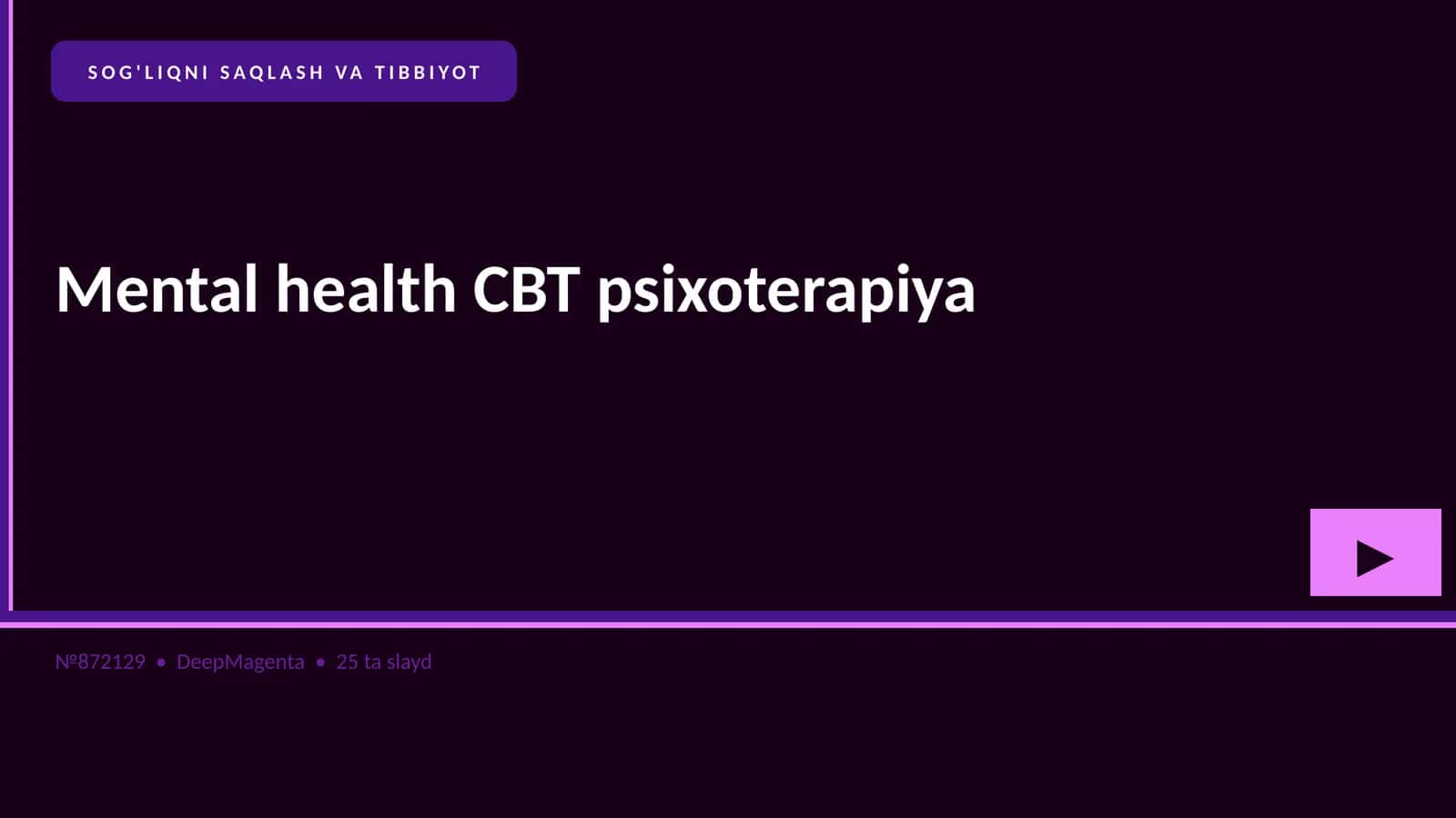 SOG'LIQNI SAQLASH VA TIBBIYOT