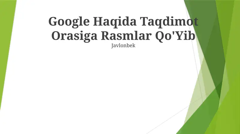 Google Haqida Taqdimot