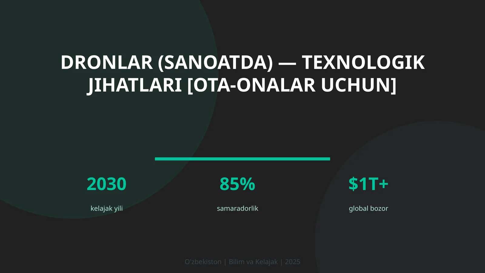 DRONLAR (SANOATDA) — TEXNOLOGIK JIHATLARI [OTA-ONALAR UCHUN]
