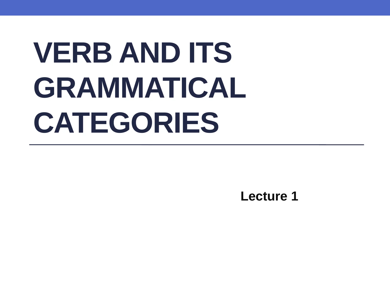The Verb. General notion