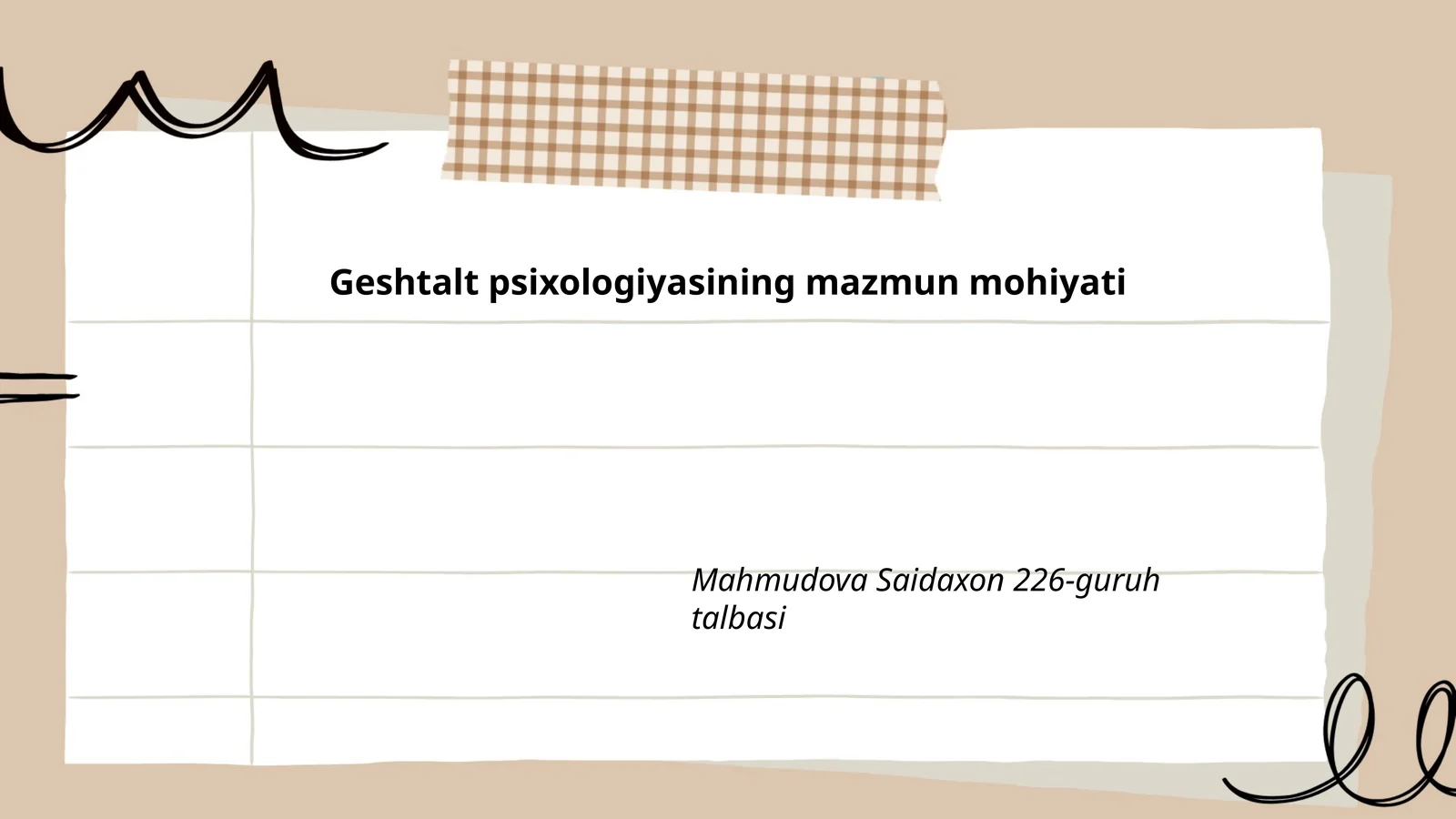 Gestalt psixologiyasining mazmun mohiyati