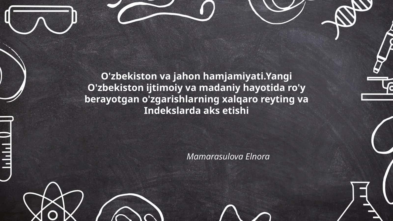 O'zbekiston va jahon hamjamiyati