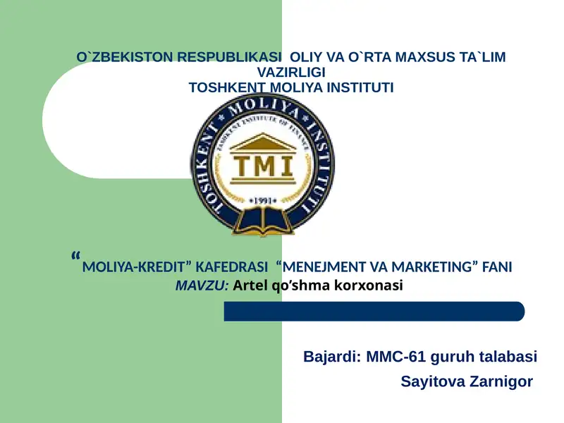 Artel qo’shma korxonasi