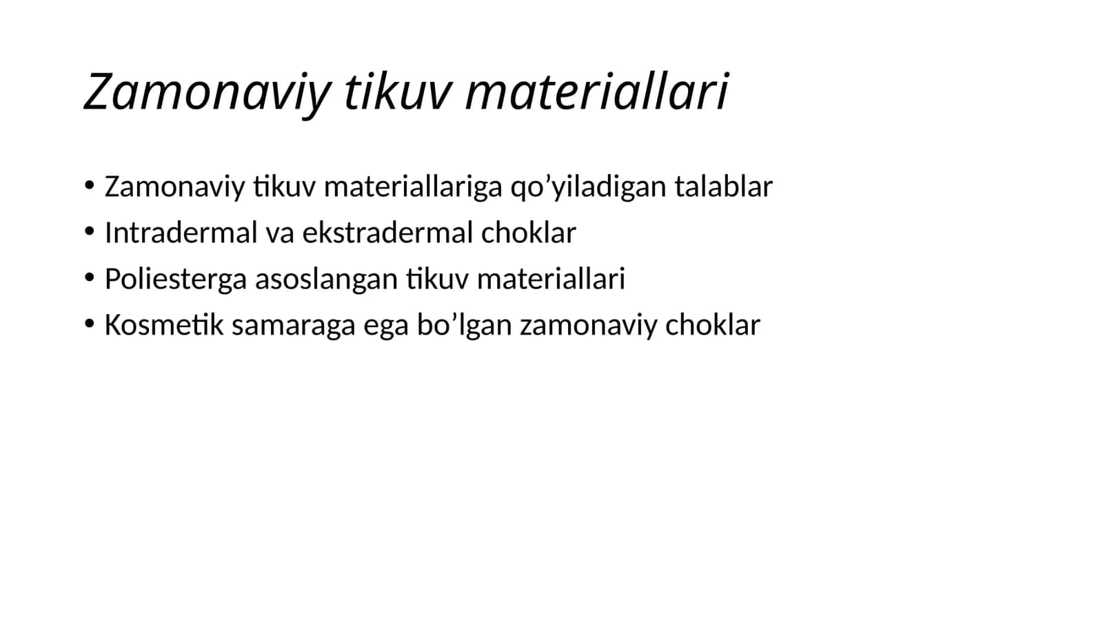 Zamonaviy tikuv materiallari