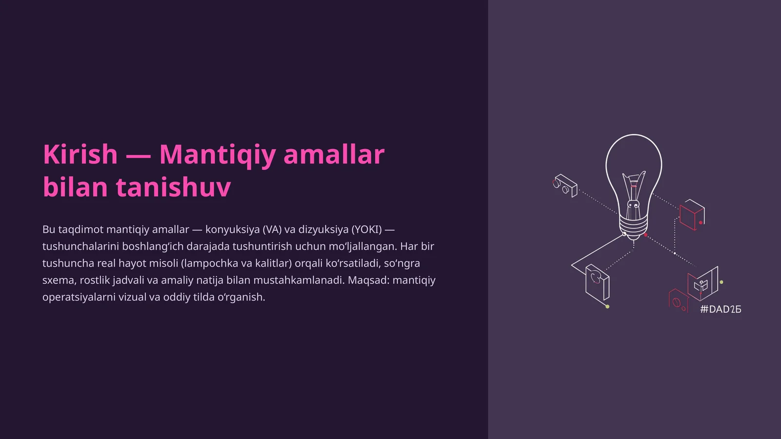 Mantiqiy amallar bilan tanishuv