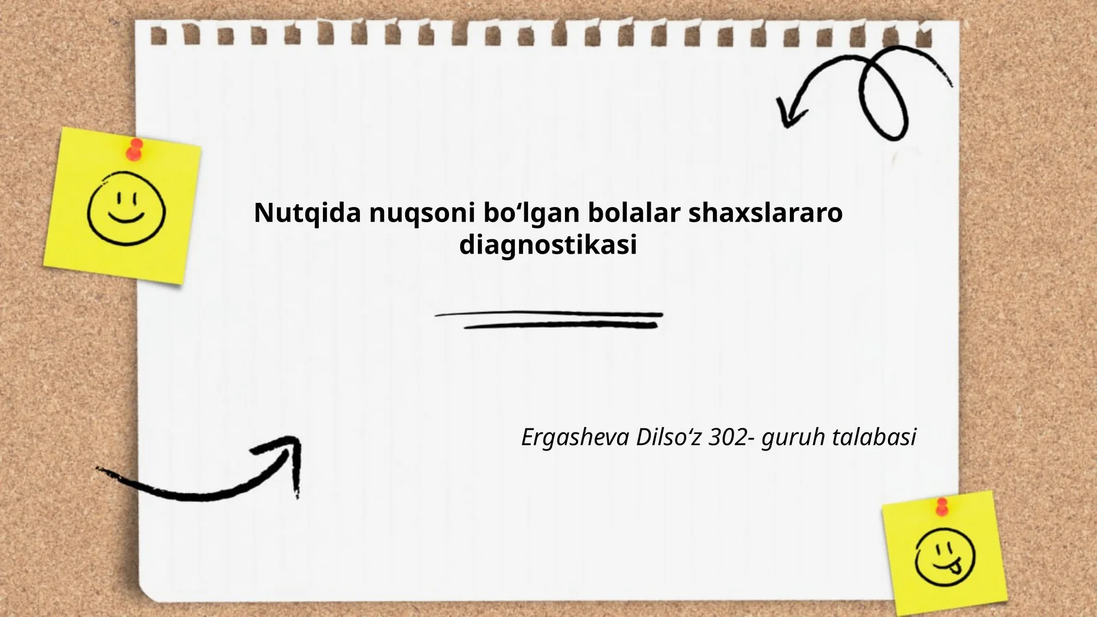Nutqida nuqsoni boʻlgan bolalar shaxslararo diagnostikasi