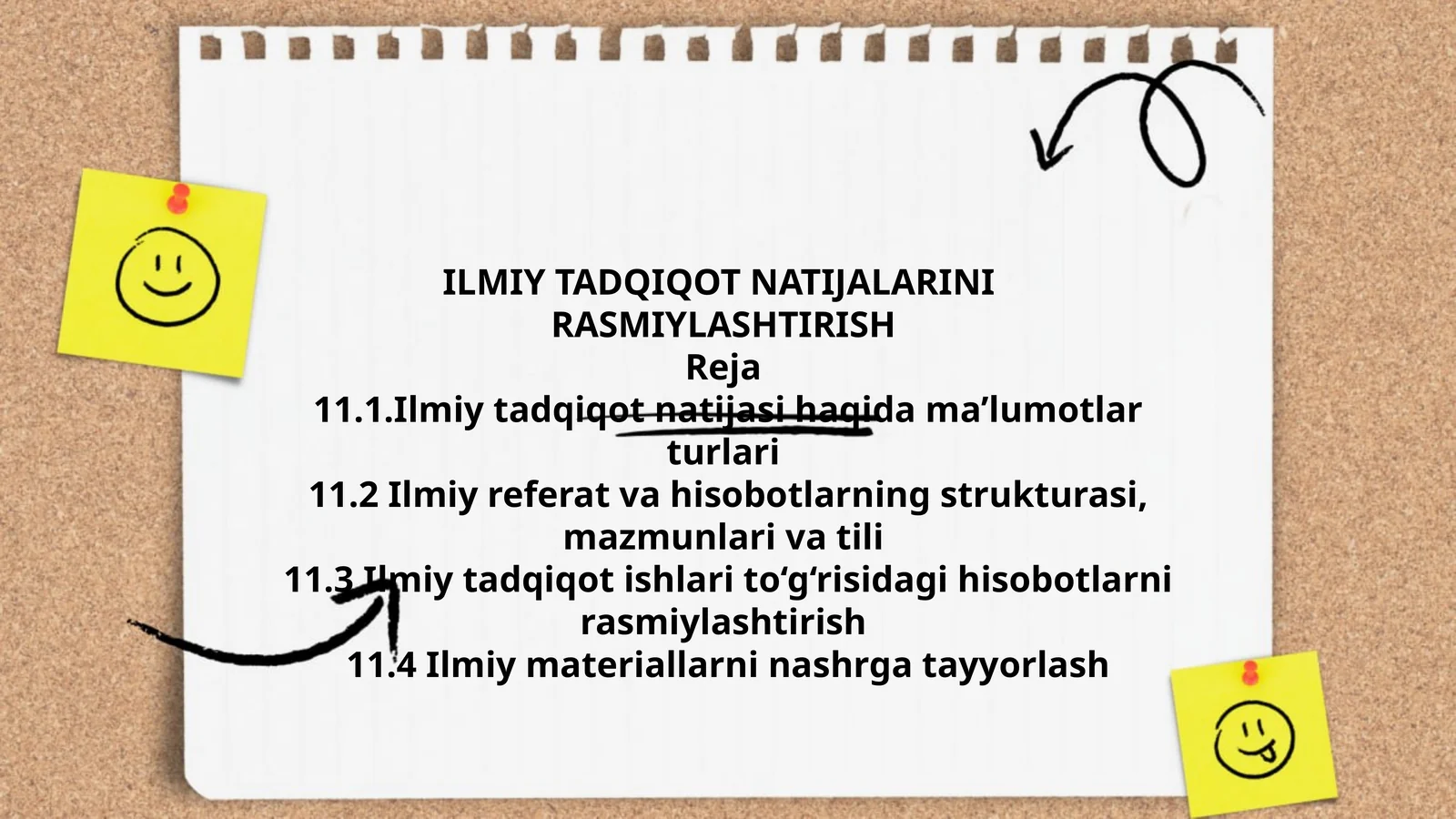 ILMIY TADQIQOT NATIJALARINI RASMIYLASHTIRISH