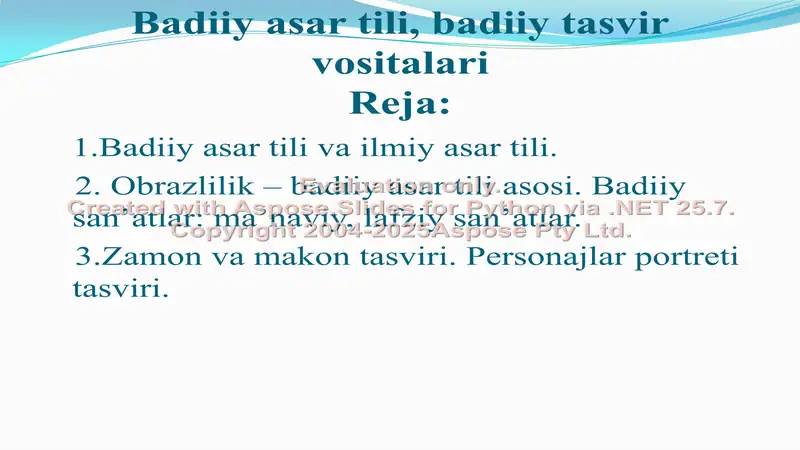 Badiiy asar tili, badiiy tasvir vositalari