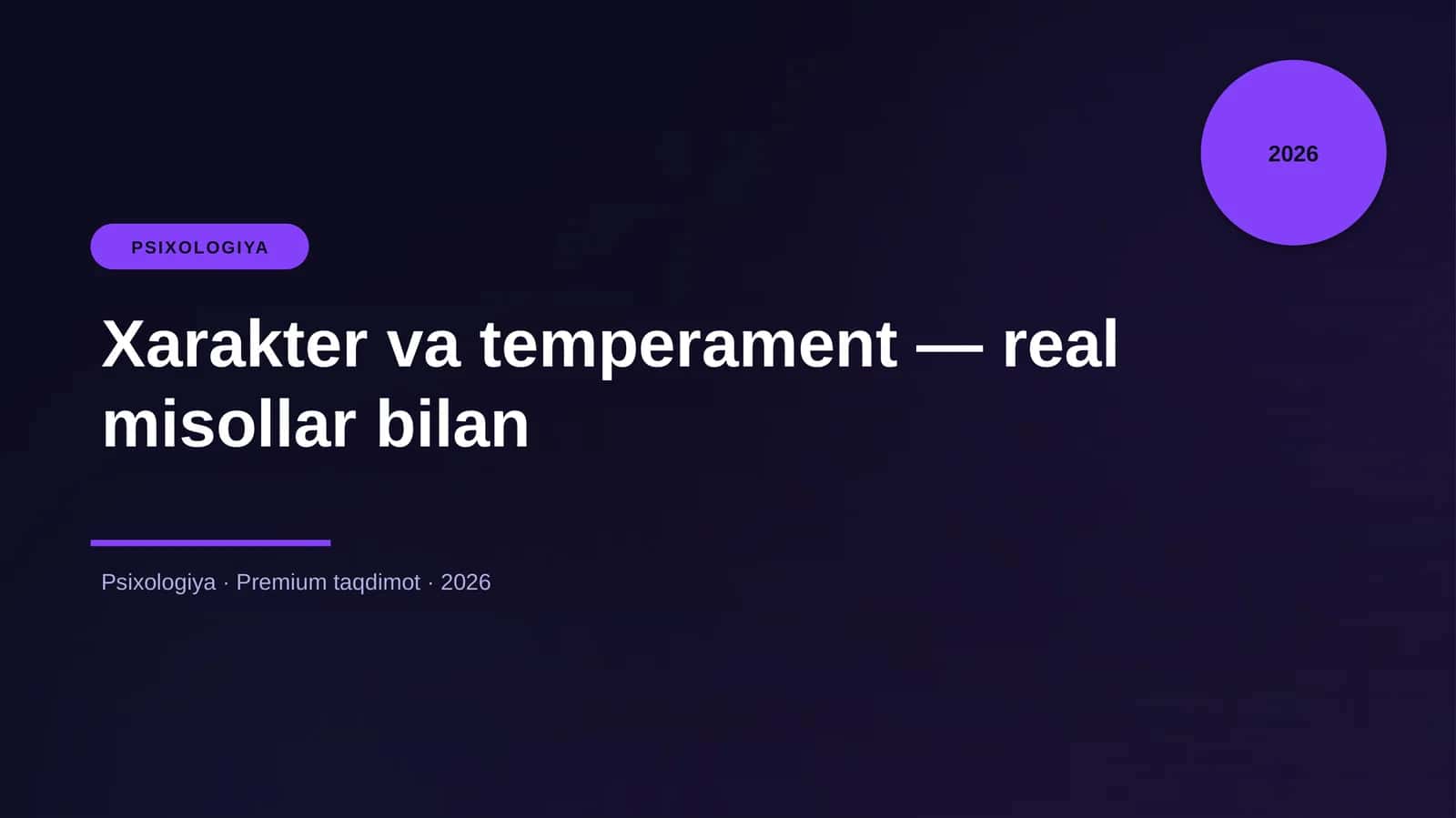 Xarakter va temperament — real misollar bilan