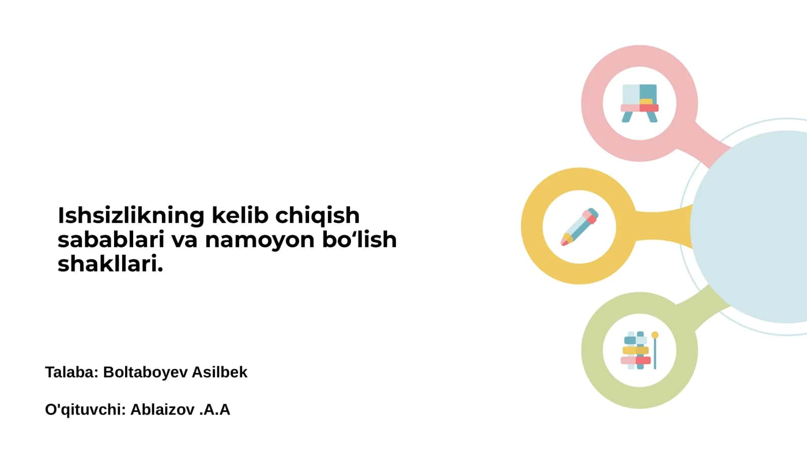 Ishsizlikning kelib chiqish sabablari va namoyon boʻlish shakllari