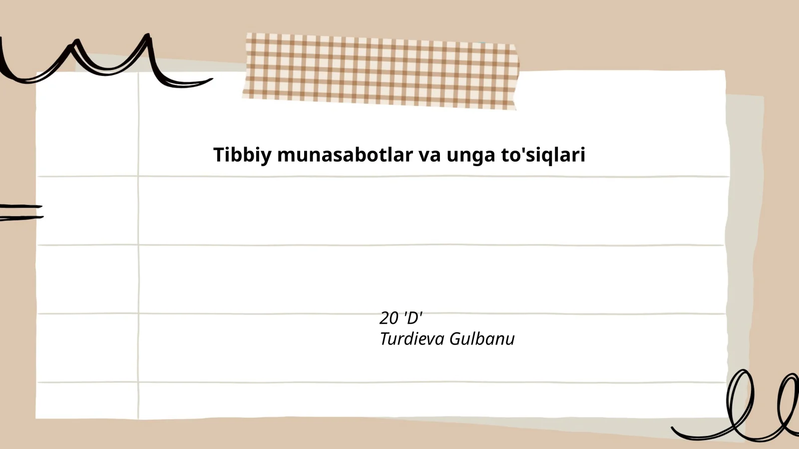 Tibbiy munasabotlar va unga to'siqlari