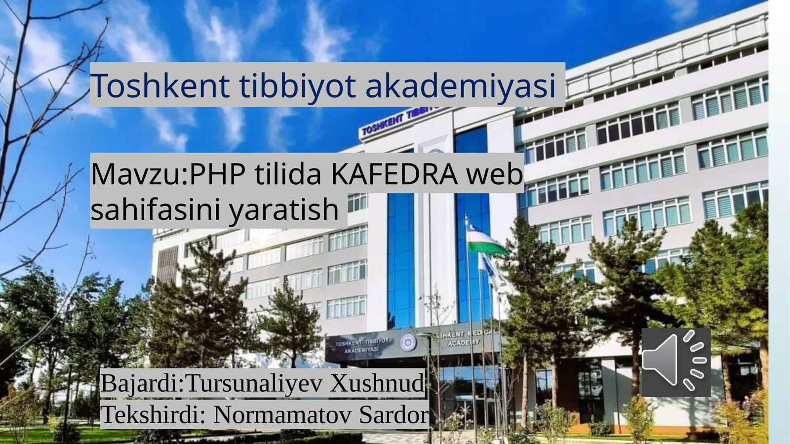 PHP tilida KAFEDRA vebsahifasini yaratish