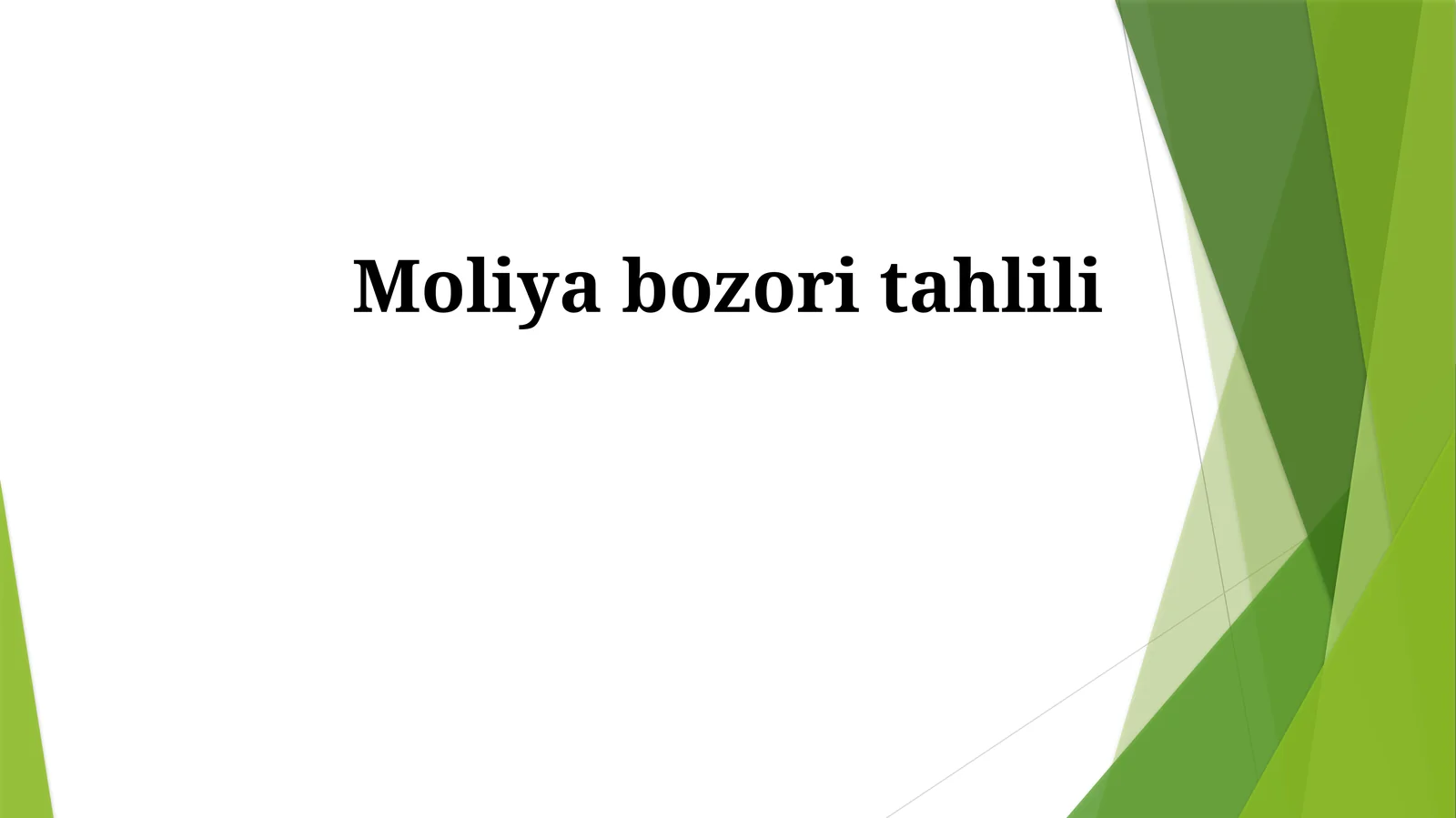 Moliya bozori tahlili