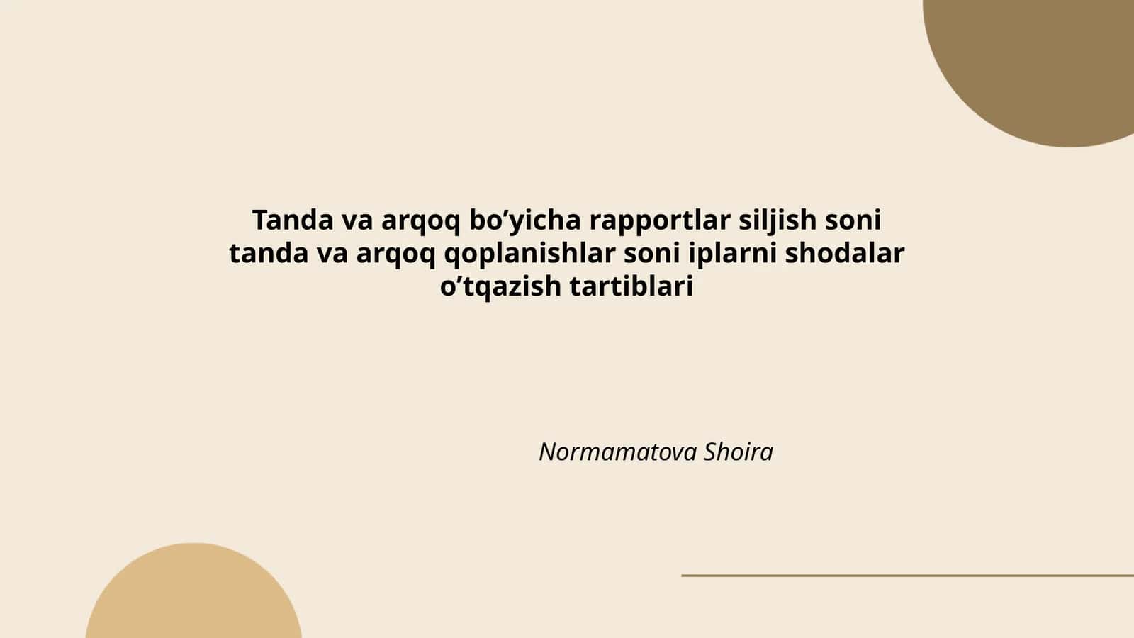 Tanda va arqoq bo’yicha rapportlar siljish soni tanda va arqoq qoplanishlar soni iplarni shodalar o’tqazish tartiblari