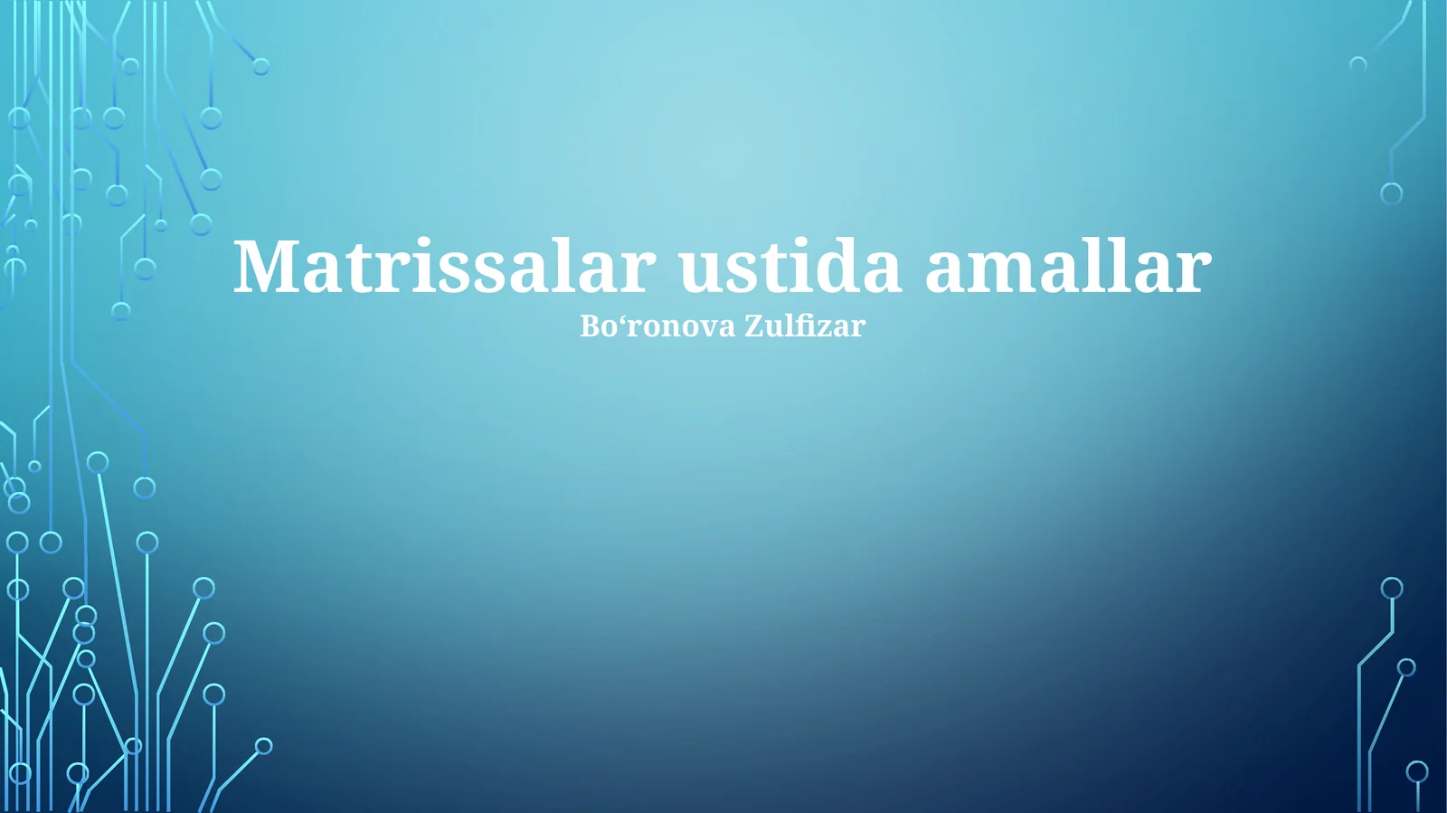 Matrissalar ustida amallar