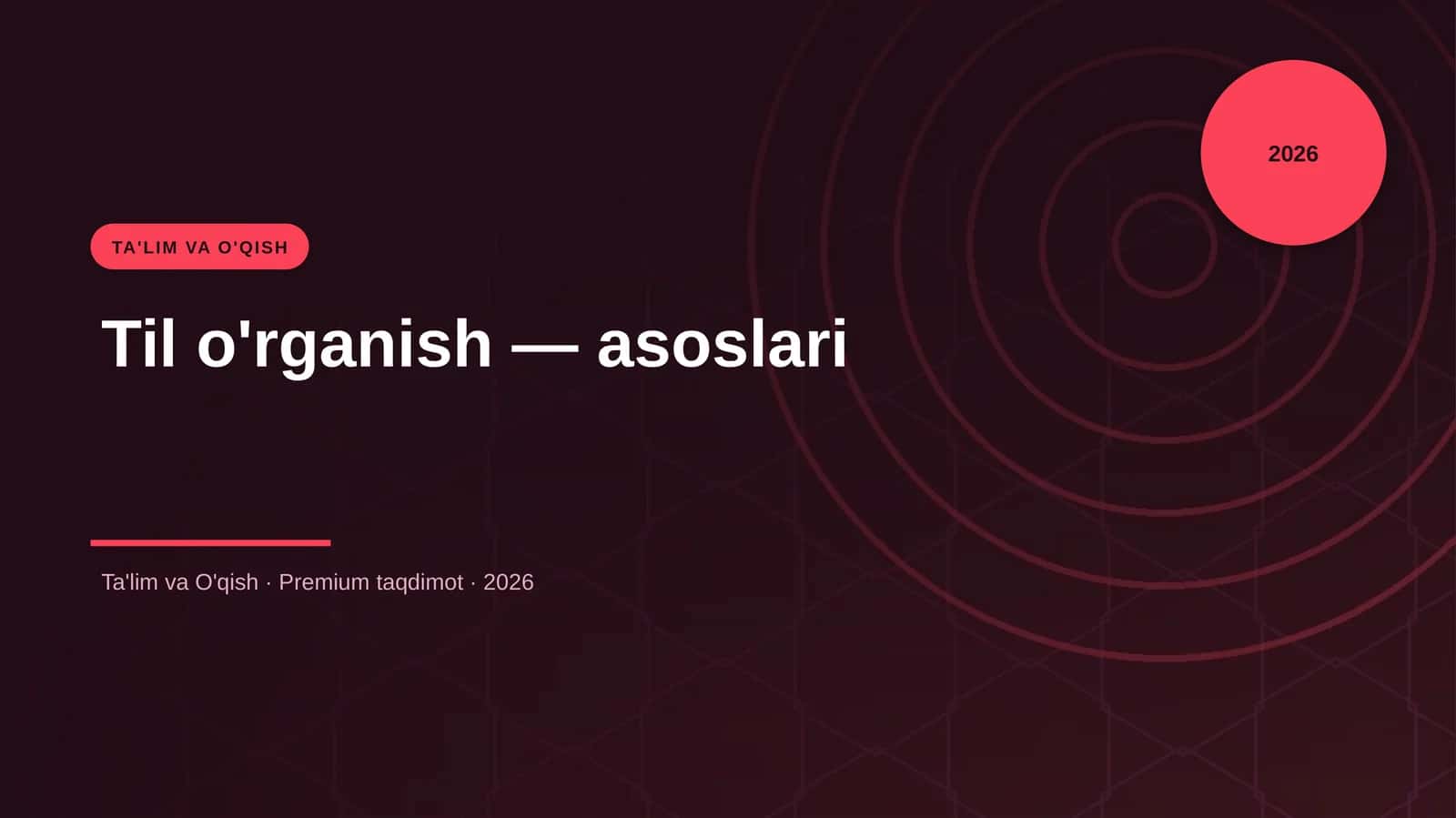 Til o'rganish — asoslari