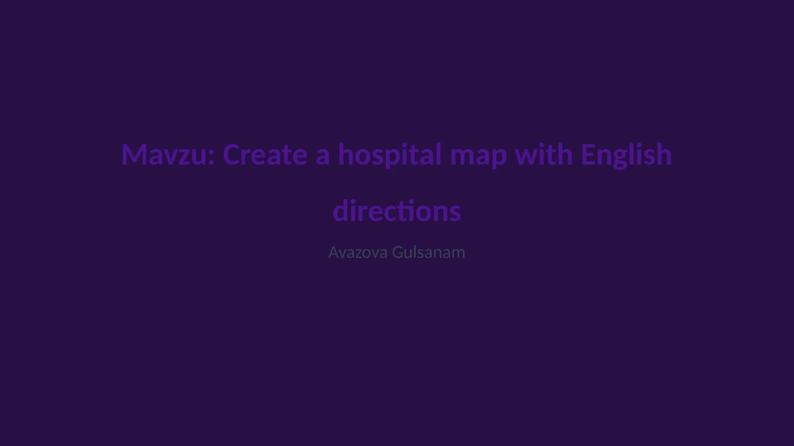 Create a hospital map with English directions
