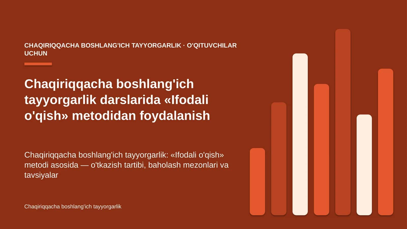 chaqiriqqacha boshlang'ich tayyorgarlik darslarida ifodali o'qish metodidan foydalanish 1009