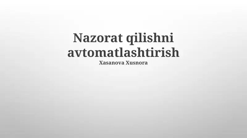 Avtomatlashtirish