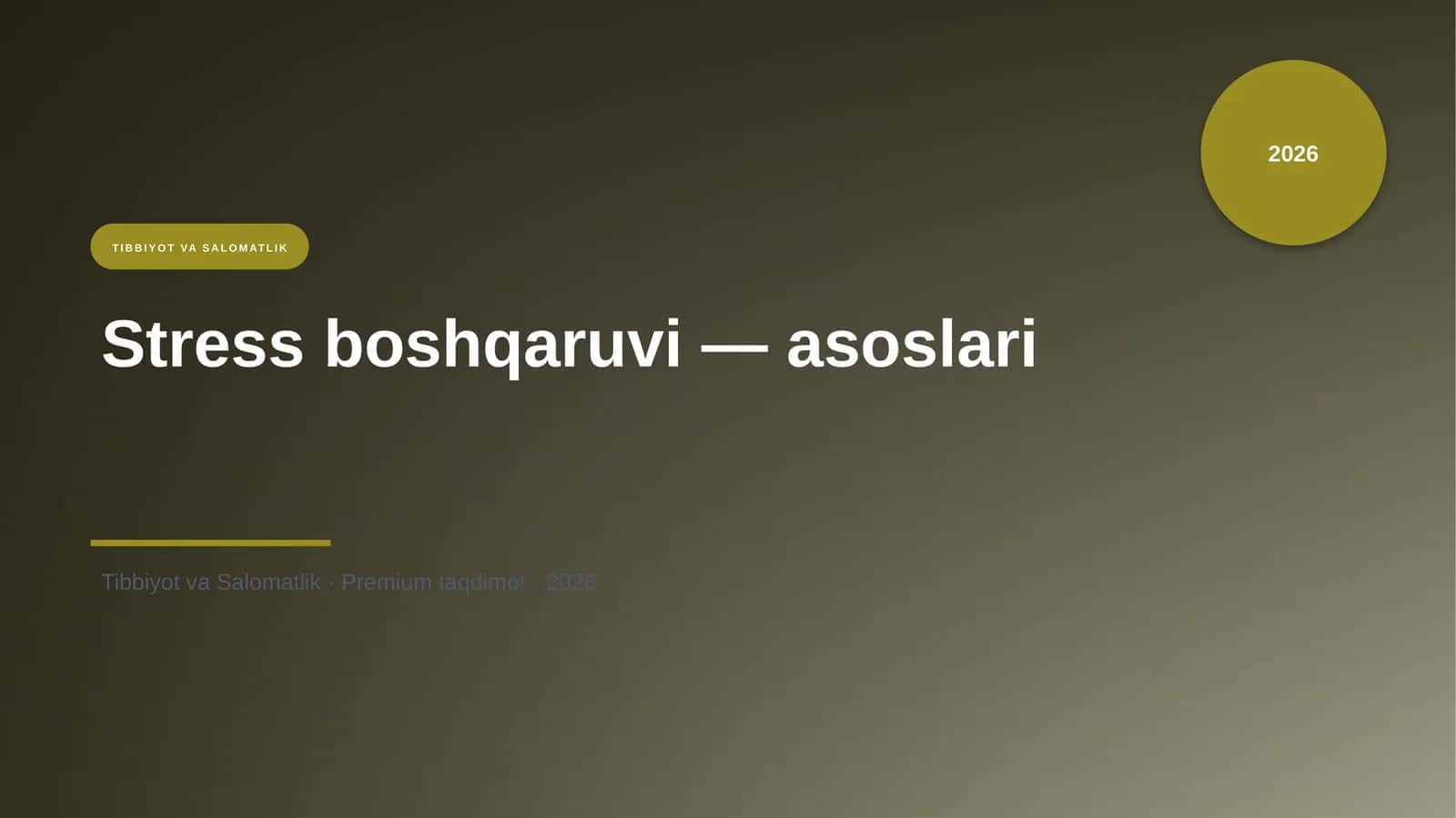 Stress boshqaruvi — asoslari