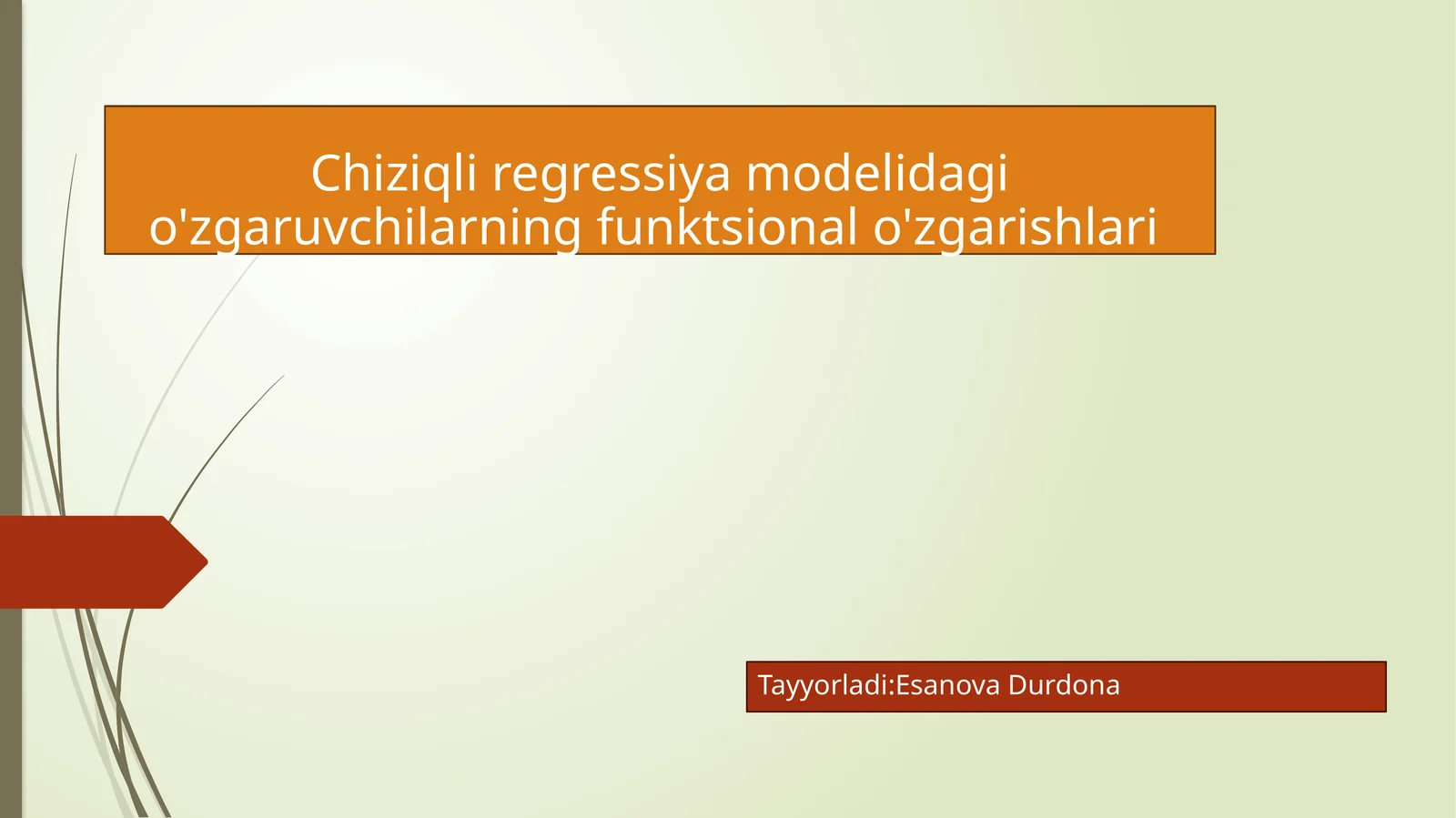 Chiziqli regressiya modelidagi o'zgaruvchilarning funksional o'zgarishlari