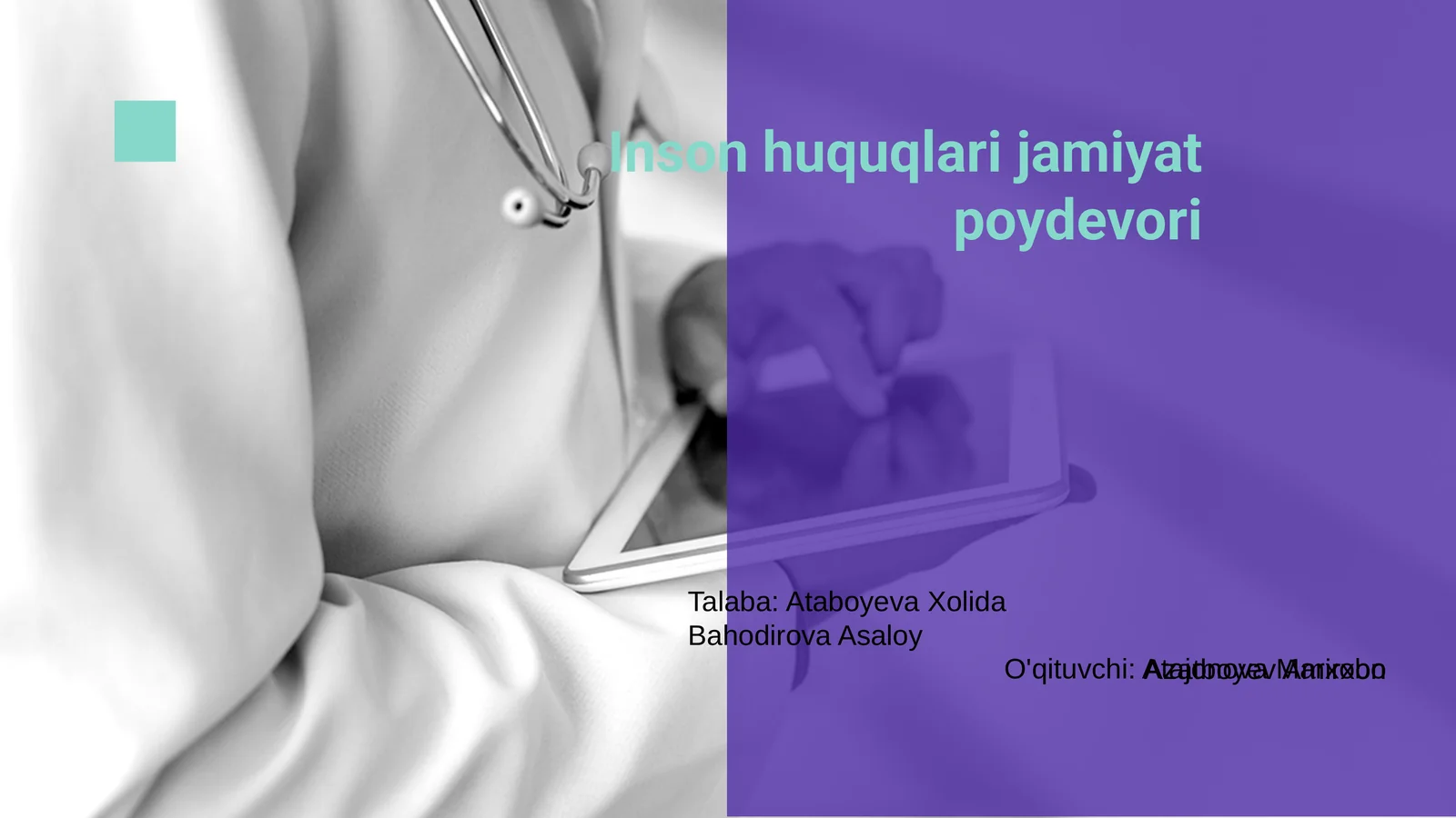 Inson huquqlari jamiyat poydevori