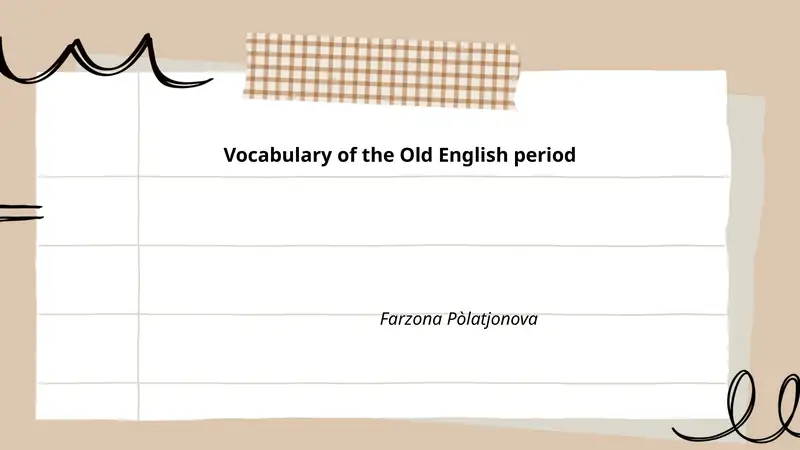 Vocabulary of the Old English period