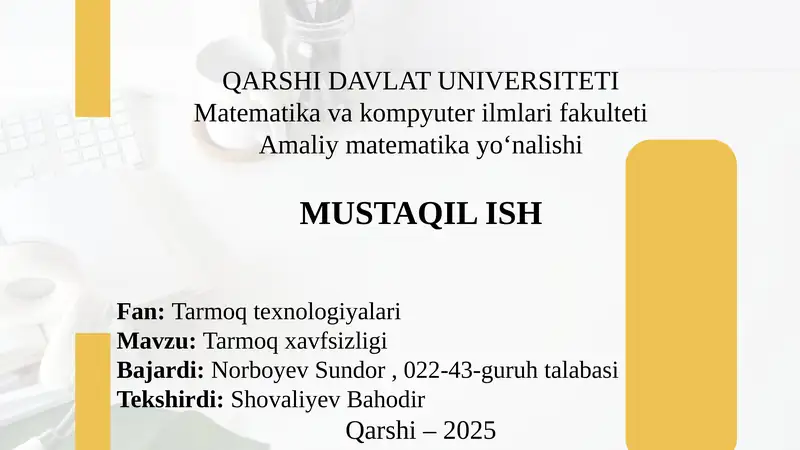 Tarmoq xavfsizligi