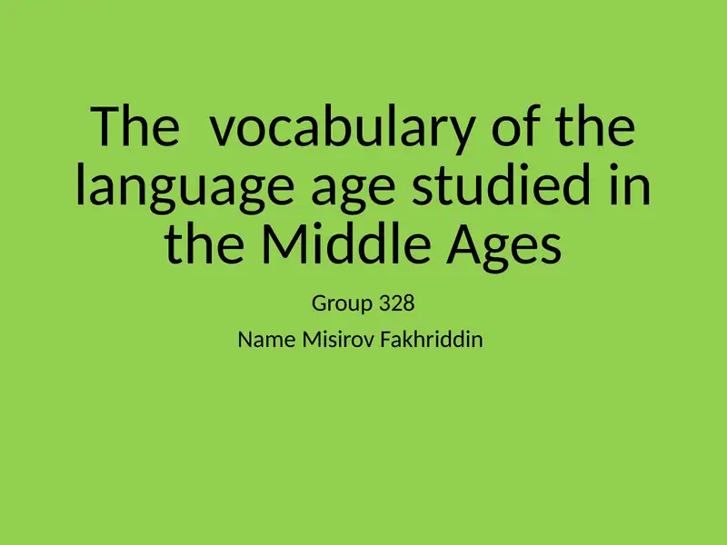 Middle English