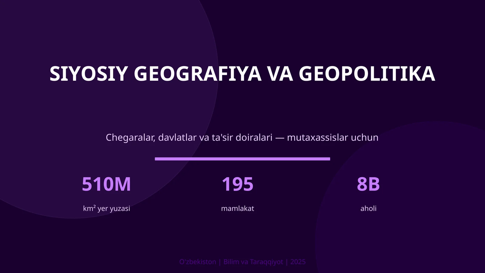 Siyosiy geografiya va geopolitika