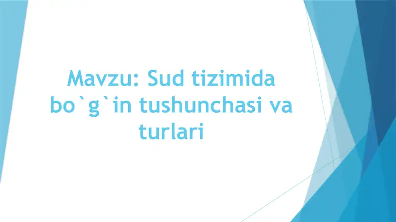 Sud tizimida bo`g`in tushunchasi va turlari