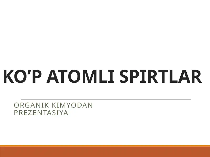 KO’PATOMLISPIRTLAR