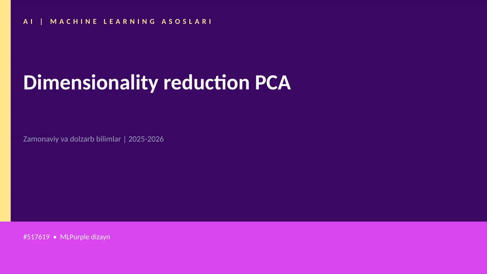 AI | MACHINE LEARNING ASOSLARI