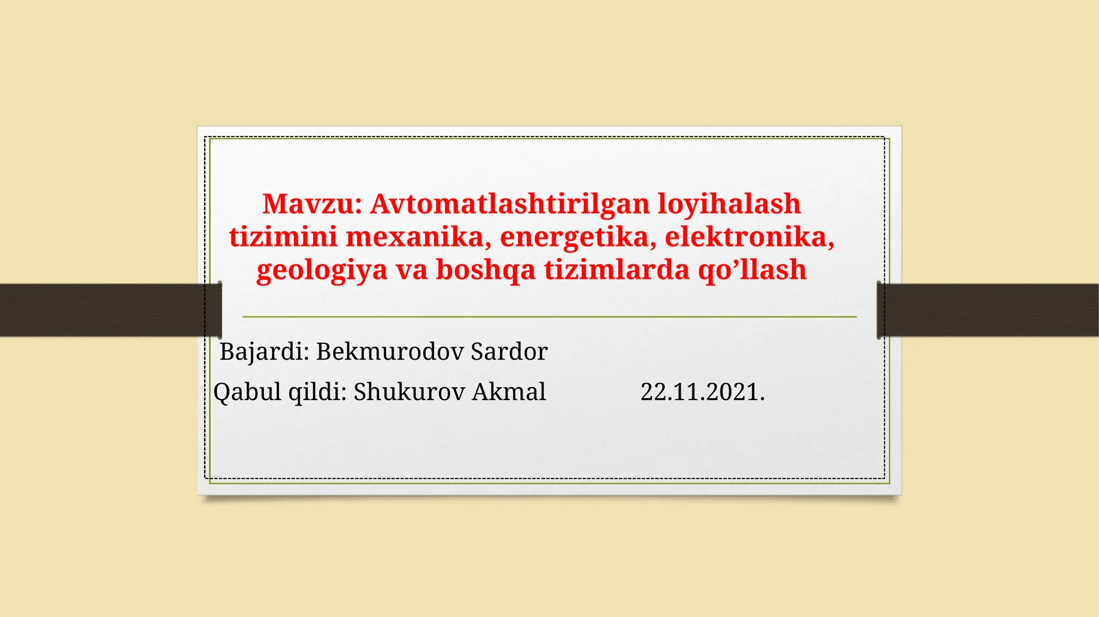 Avtomatlashtirilgan loyihalash tizimlari