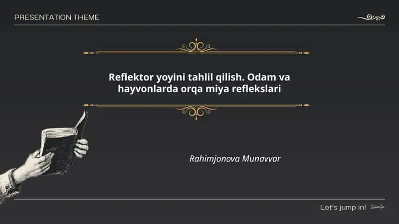 Reflektor yoyini tahlil qilish. Odam va hayvonlarda orqa miya reflekslari
