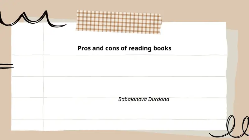 Pros and cons of reading books