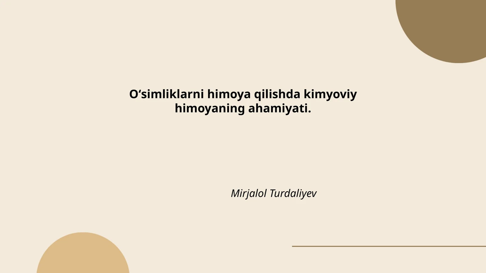 Oʻsimliklarni himoya qilishda kimyoviy himoyaning ahamiyati