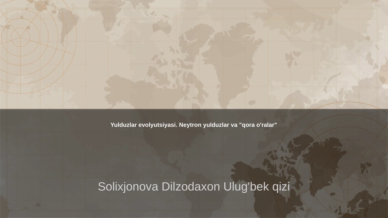 Yulduzlar evolyutsiyasi. Neytron yulduzlar va "qora o'ralar"