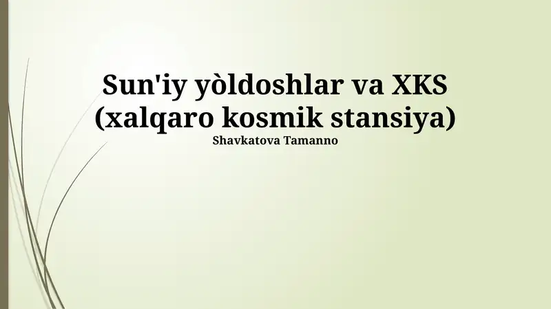 Sun'iy yòldoshlar va XKS (xalqaro kosmik stansiya)