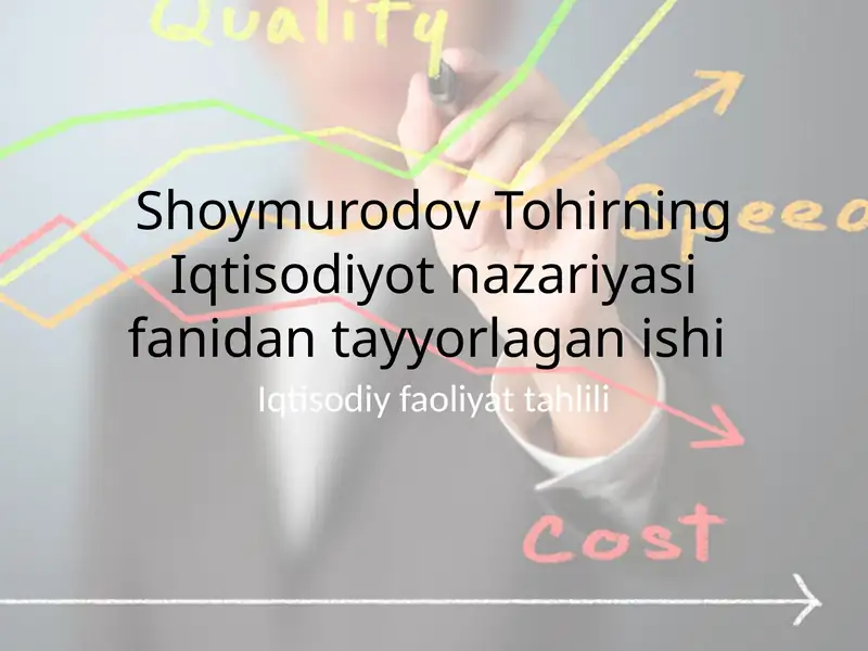 Iqtisodiyot nazariyasi fanidan tayyorlagan ishi