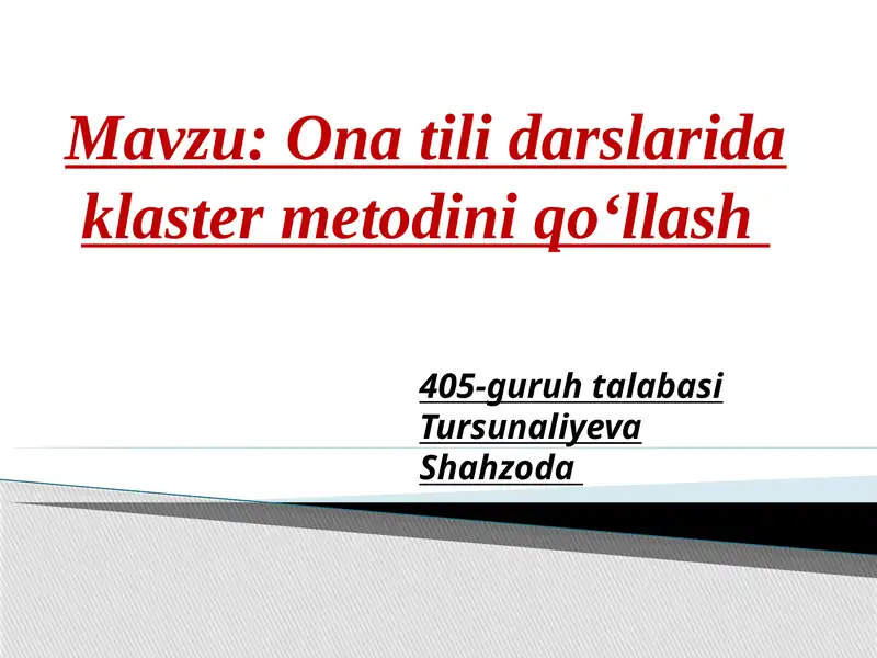 Klaster metodi