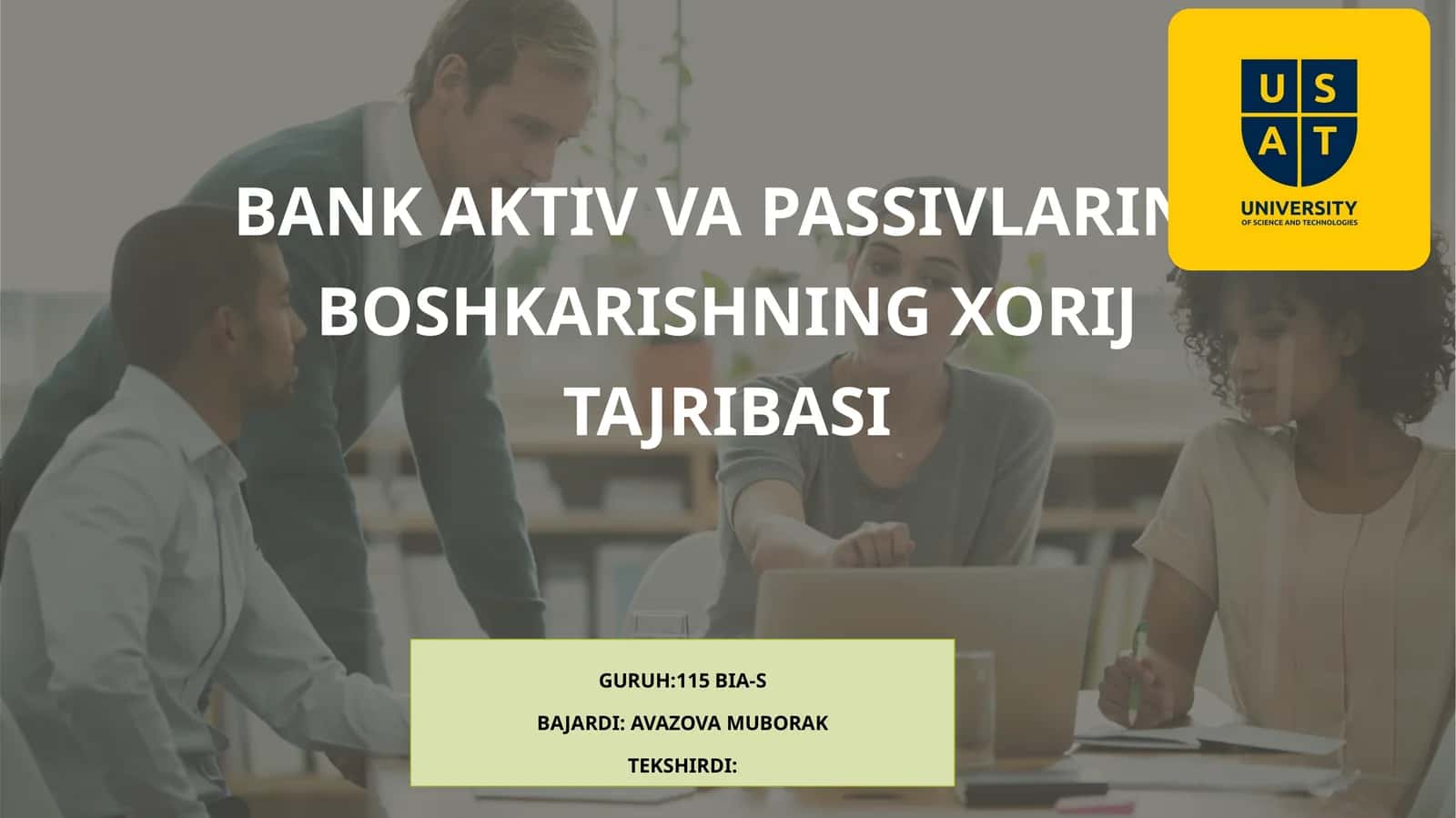 bank aktiv va passivlarini boshqarishning xorij tajribasi