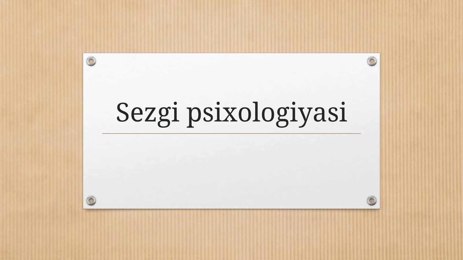 Sezgi psixologiyasi