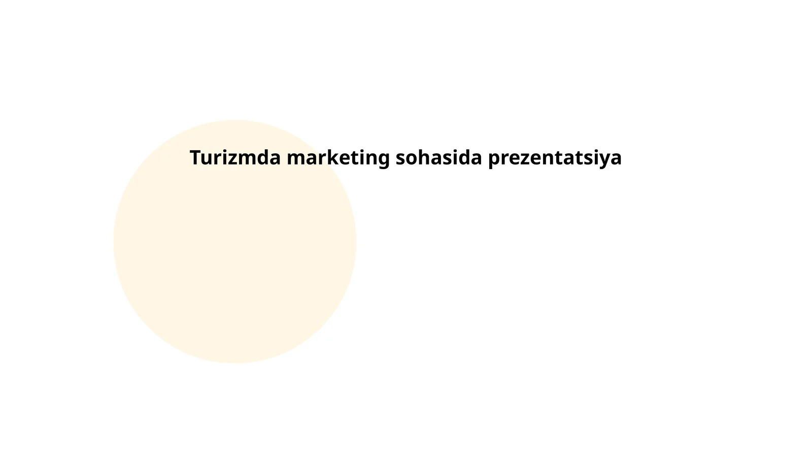 Turizmda marketing sohasida prezentatsiya
