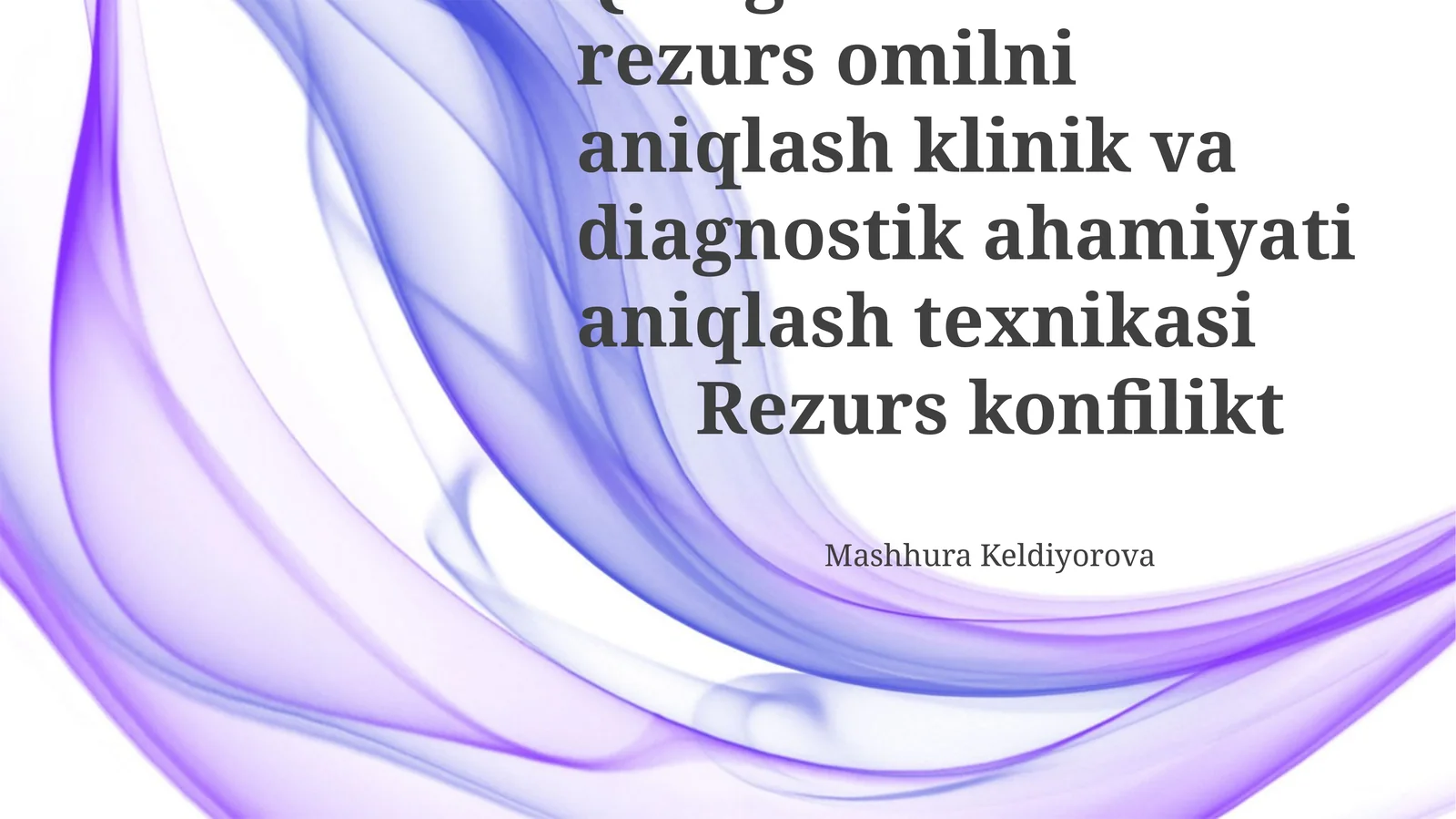 Qon guruhlari va rezurs omilni aniqlash klinik va diagnostik ahamiyati aniqlash texnikasi