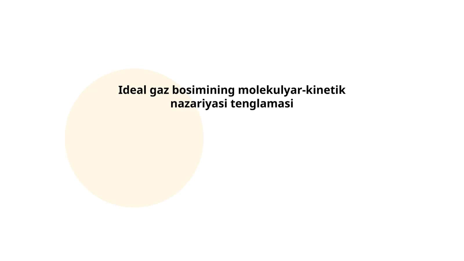 Ideal gaz bosimining molekulyar-kinetik nazariyasi tenglamasi