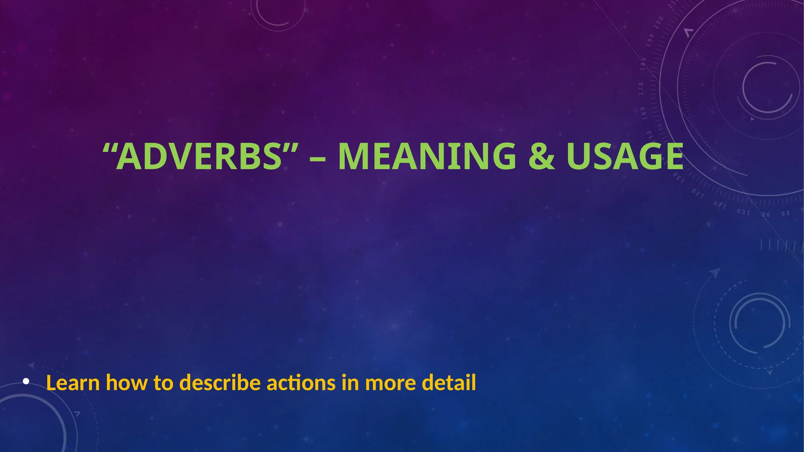 Types of Adverbs