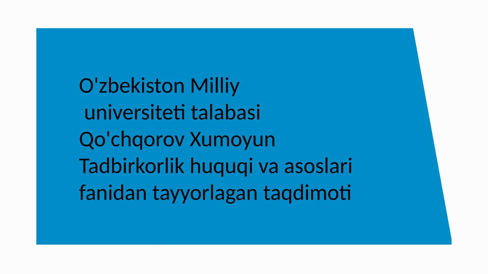 Qo'chqorov Xumoyun