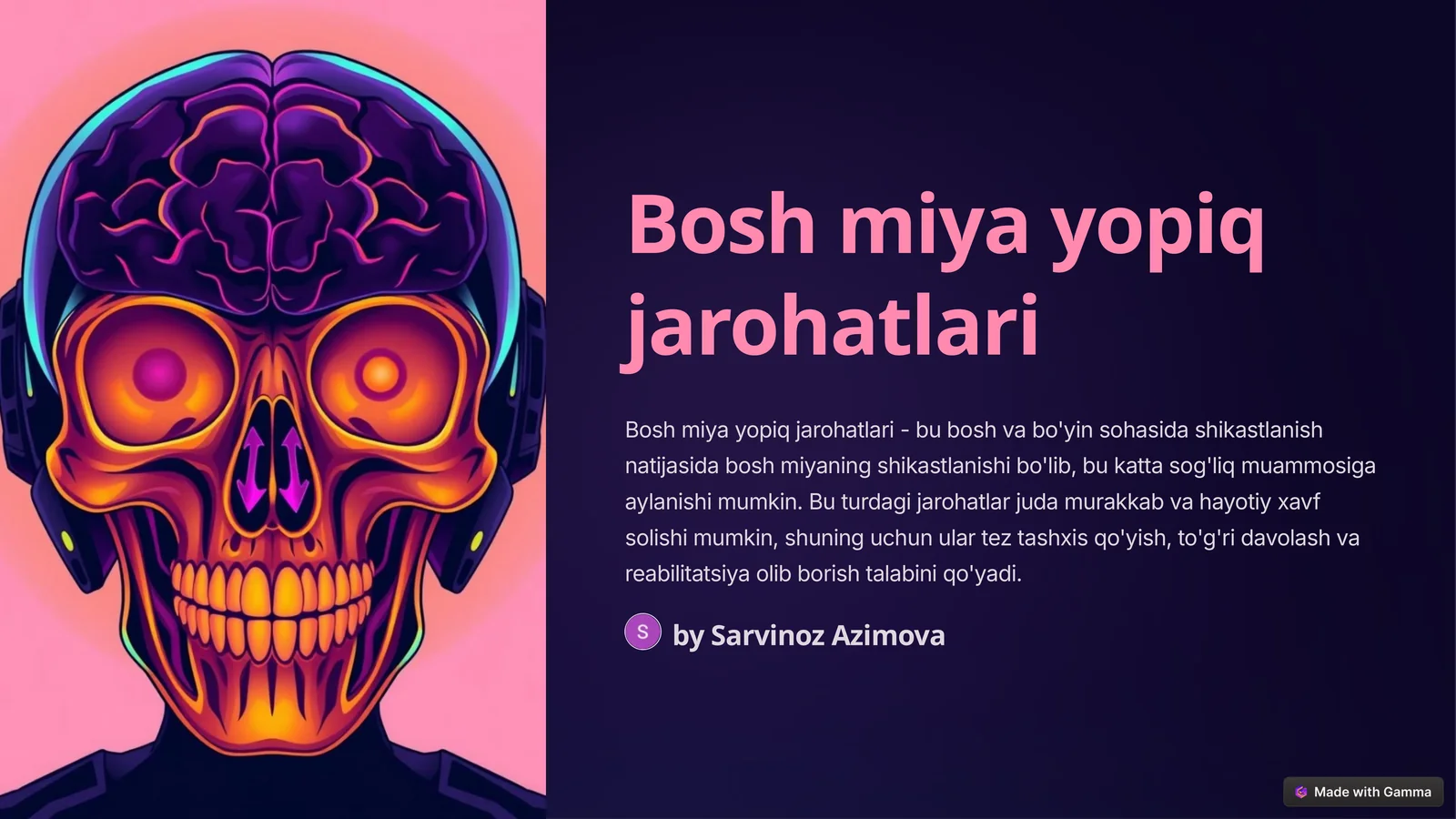 Bosh miya yopiq jarohatlari